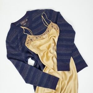 Vintage Italian Navy Grandpa Sweater